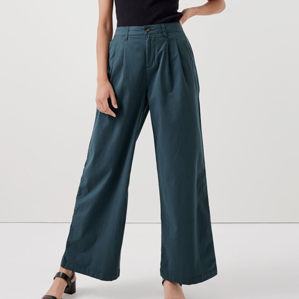 Pact Boulevard Brushed Twill Wide Leg Trouser, XL in Ore